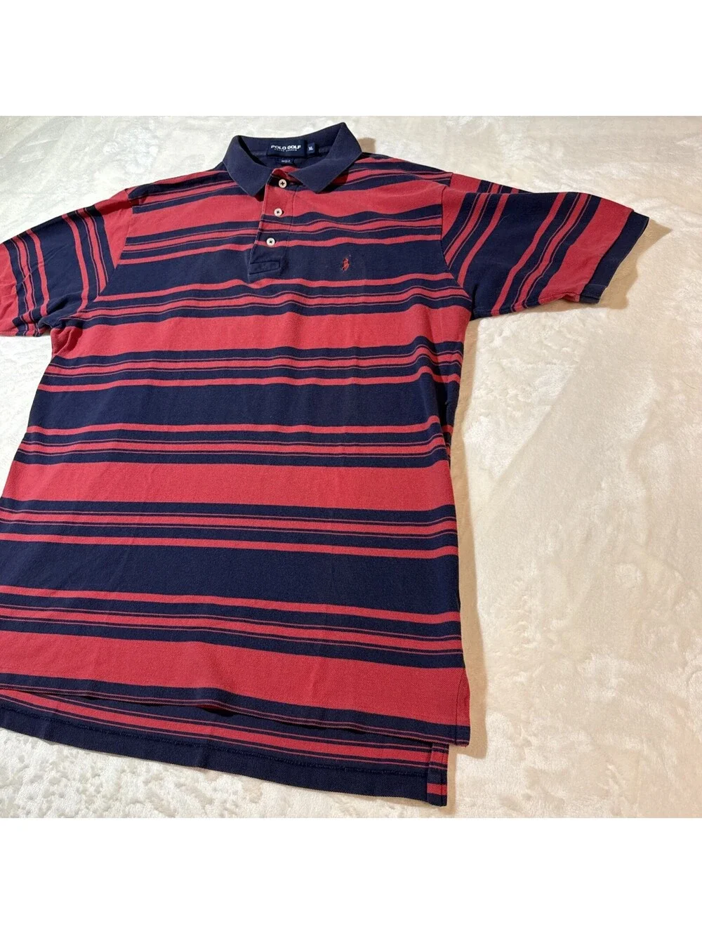 Polo Golf Ralph Lauren Red Striped Polo Shirt Men’s XLarge 100% Cotton